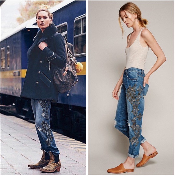 Free People Denim - SOLD Ⓜ️ | Free People | Abbie Bronze Studded Jeans